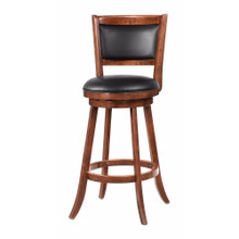 Contemporary 29" Bar Stool with Upholstered Seat, Brown ,Set of 2