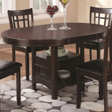 Wooden Dining Table With Storage Compartment, Espresso Brown
