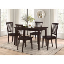 Sophisticated And Sturdy 5 Piece Wooden Dining Set, Brown