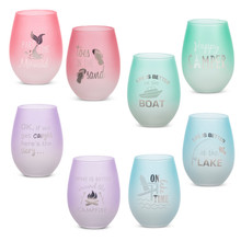 Frosted Stemless Wine Glass - 8 Pieces