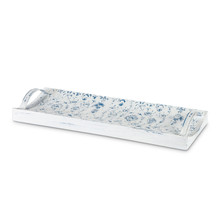 White and Blue Embossed Tray 22" - 2 Pieces