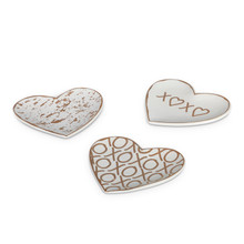 4 Sets of 3 Stoneware Heart Trinket Dish - 12 Pieces