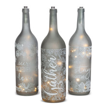 Oversized Inspirational Gray Bottle with Warm White LED Lights