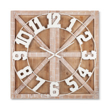 Wood Barn Door Clock with Metal Numbers 32.00"H