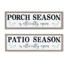Set of 2 Wood "Porch Season" and "Patio Season" Wall Decor