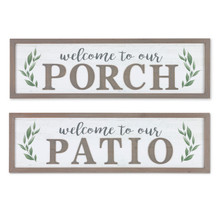 Set of 2 Wood "Porch" and "Patio" Wall Decor