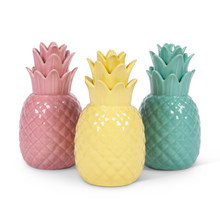 Set of 3 Ceramic Pineapple Decor 7.5"H