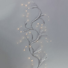 6ft Indoor/Outdoor Matte Silver Battery Lighted LED Garland with Timer - 6 Sets