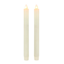 6 Sets of 2 Wax LED Taper Candles with Aurora Flame with Timer - 12 Pieces