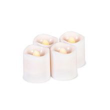 12 Sets of 4 Plastic Wavy Edge LED Votives with Remote - 48 Pieces