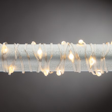 20ft Indoor/Outdoor Super Bright Micro Warm White LED Electric String Lights, Silver Wire - 6 Sets
