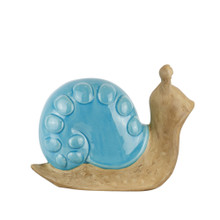 Ceramic Snail W/ Teal Shell 10"