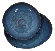 Set of Two Ceramic 12/15" Bowls, Blue