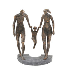 Polyresin 13" Family Sculpture, Bronze