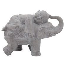 Resin, 16"H Elephant W/ Child, Gray