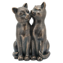 Resin. 14"H Smooching Cats, Bronze