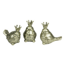 Set of Three Gold Birds W/ Crowns