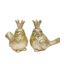 Set of Two Gold Birds W/ Crowns