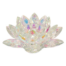 Rainbow Crystal Lotus Votive Holder 8.25"