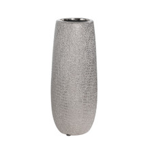 Ceramic 9.75" Vase, Silver