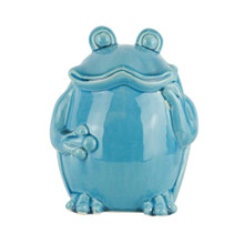 Ceramic Standing Frog 9",Teal