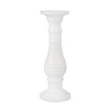 Ceramic 18" Candle Holder, White Stripe