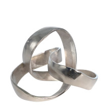 Aluminum Knot Sculpture, 7", Silver Matte