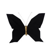 Resin 10" W Origami Butterfly Wall Decor, Black