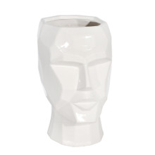 Ceramic, 12" Face Planter, White