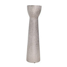 Ceramic 16" Bead Candle Holder,Silver