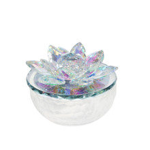 Crystal Lotus 5" Trinket Jar,Rainbow
