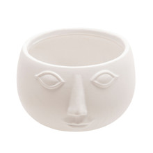 Ceramic 7" Face Planter, Matte White
