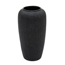 12.25" Beaded Vase, Black