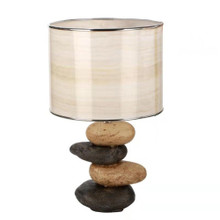 Polyresin 21.75" Stacked Rocklamp, Brown