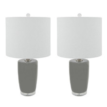 S/2 Ceramic 25" Table Lamps, Gray