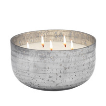 78Oz Candle On Gray Striped Bowl By Liv & Skye