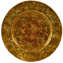 Case of 12 Electroplated Golden Glass Charger Plates, 13"