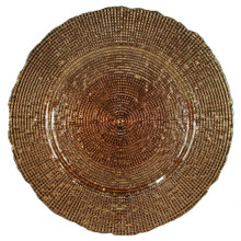 Case of 12 Bronze Glass Charger Plates, 13"