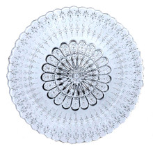 Case of 12 White Silver Glass Charger Plates, 13"