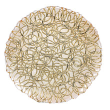 Case of 12 White & Gold Glass Charger Plates, 13"
