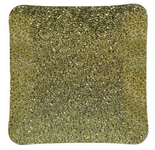 Case of 18 Square Glass Gold Charger Plates, 12"