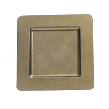 Case of 24 Square Champagne Plastic Charger Plates, 12"