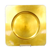 Case of 36 Square Charger Plates for Round Dish in Yellow, 13"