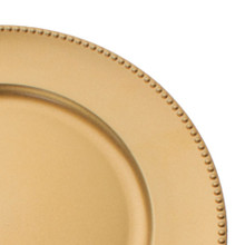 Case of 24 Beaded Edge Melamine Charger Plate 13" - Gold Matte