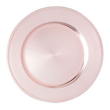 Case of 24 Beaded Edge Plastic Charger Plate 13" - Blush