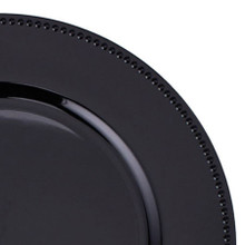 Case of 24 Beaded Edge Melamine Charger Plate 13" - Black