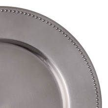 Case of 24 Beaded Edge Melamine Charger Plate 13" - Charcoal