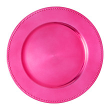 Case of 24 Beaded Edge Plastic Charger Plate 13" - Magenta