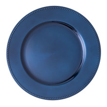Case of 24 Beaded Edge Plastic Charger Plate 13" - Navy