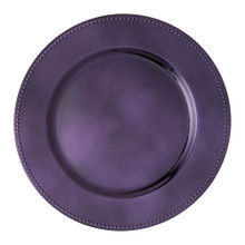 Case of 24 Beaded Edge Plastic Charger Plate 13" - Purple